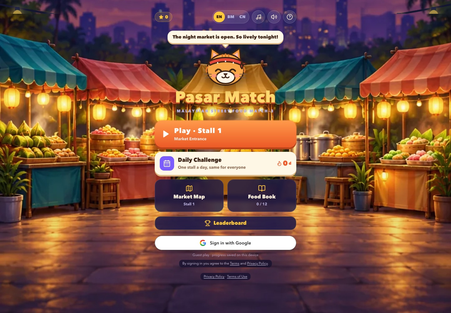 Pasar Match Malaysian street food puzzle game